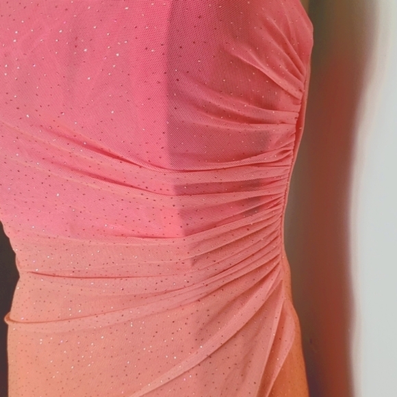 Jump Apparel Rainbow Sherbert Pink Orange Strapless Sparkle Dress Size 5/6 - Picture 12 of 16